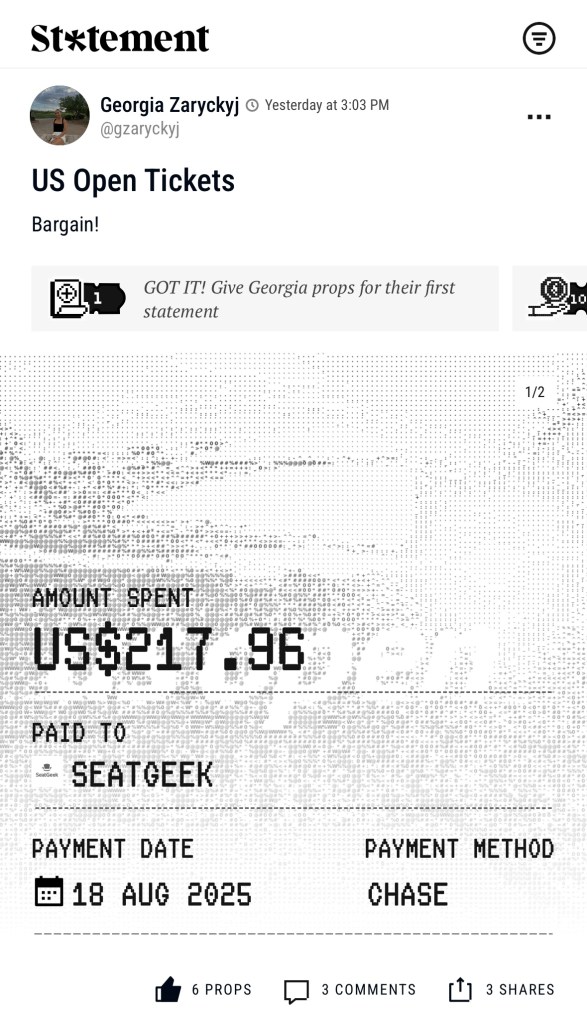 Screenshot from the Statement app